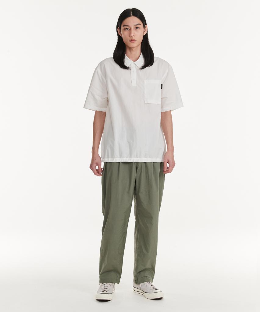 HELEMENT Henry One-Pleat Slacks (Khaki)