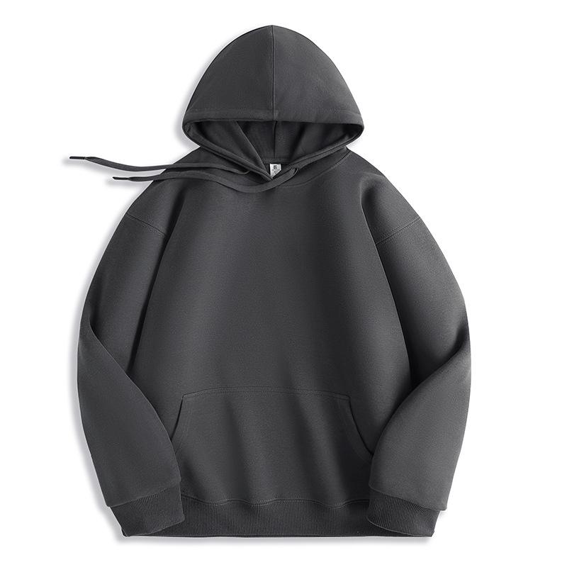 Herbst-Hoodie für Paare: Leicht, Bequem, Einfarbige Baumwoll-Langarmshirts mit bedruckbarem Herrenlogo
