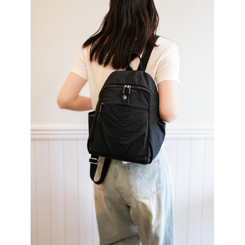High Quality New Nylon Women Backpack Female Travel Bag Backpacks Schoolbag for Teenage Girls Solid Color Bookbag