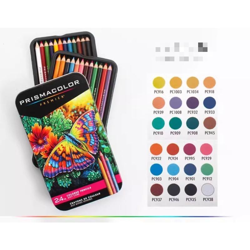 

Профессиональные цветные карандаши Prismacolor Premier, мягкий стержень, набор из 12/24 карандашей для рисования для начинающих и опытных художников чёрный