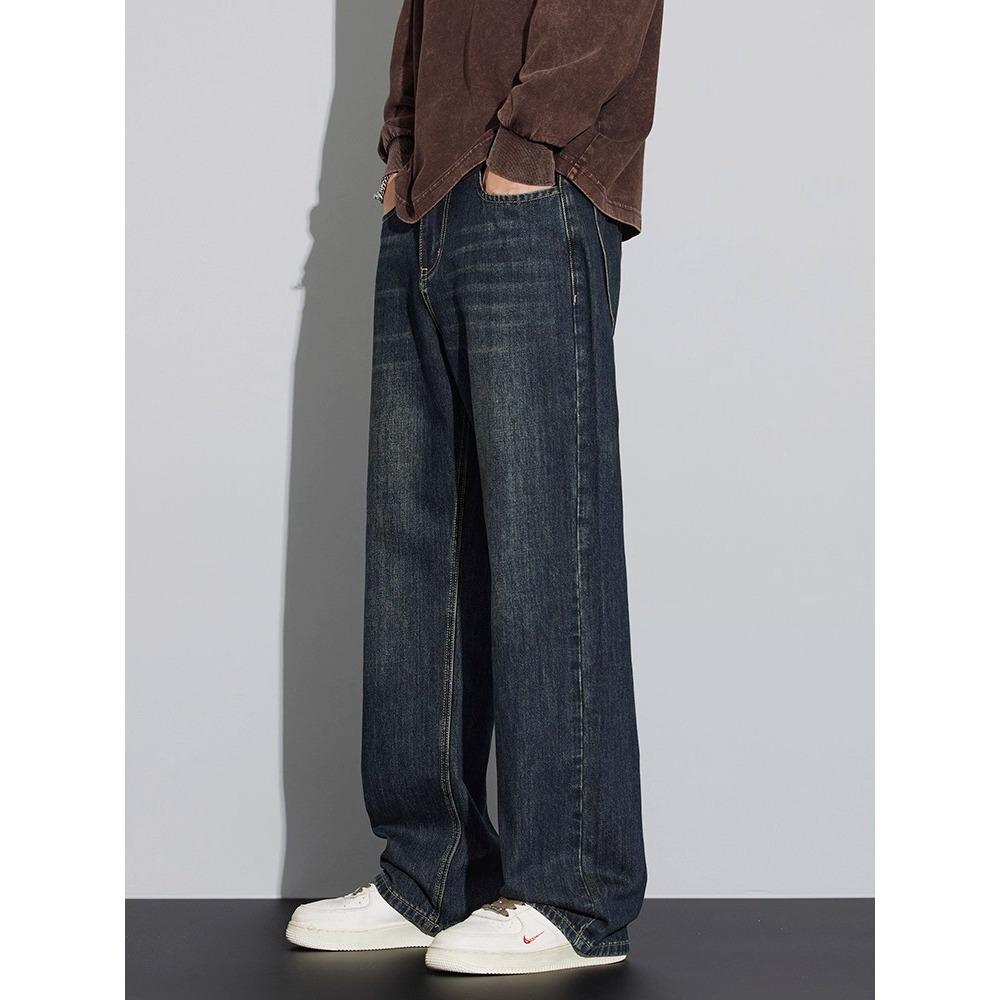 Men's Retro High Street Loose Wide Leg Jeans - Spring & Autumn Style
