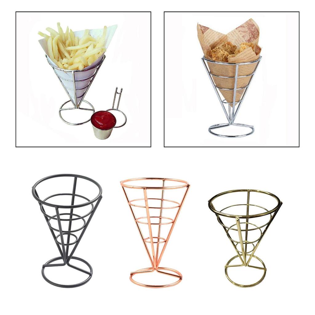 French Fries Stand Serving Stand Cone Basket for Restaurant Buffet Cafe