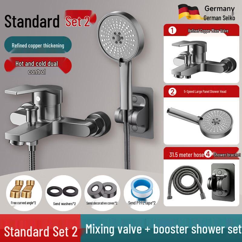 

Wall-Mounted Hot & Cold Pressurized Shower System