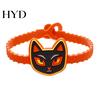 Colorful Cartoon Character Bracelets 2PCS Halloween Bracelets, Ghost/Pumpkin/Black Cat/Skull/Witch/Little Devil Shape, Adjustable Soft Silicone