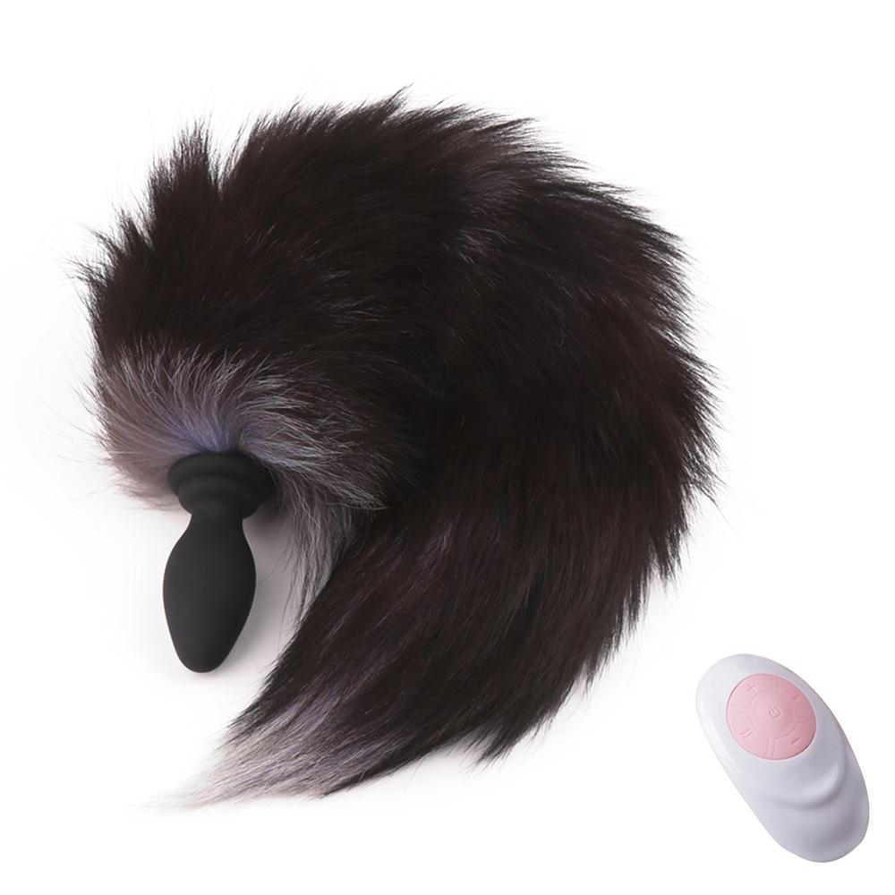 Anal Vibrator With Fox Tail Dildo Anal Plug Remote Control Anus Dilator For Women Adult Cosplay Accessories Vibrating Butt Plug