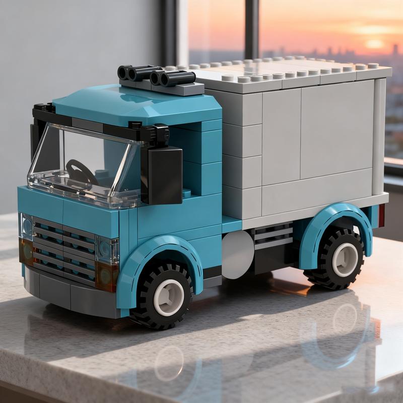 109pcs MOC Box Truck Cityed Model Building Blocks Architecture Toys Assemble DIY Christmas Gift Education Brick Birthday