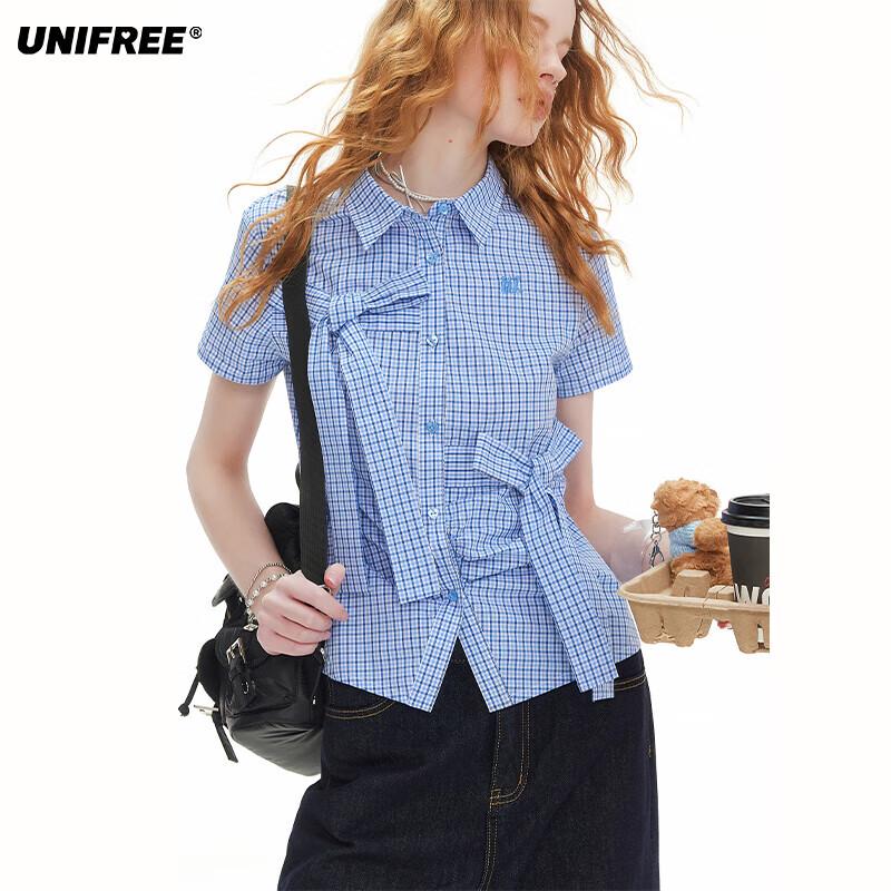 UNIFREE Academy Style Embroidered Polo Bow Slim Fit Shirt M
