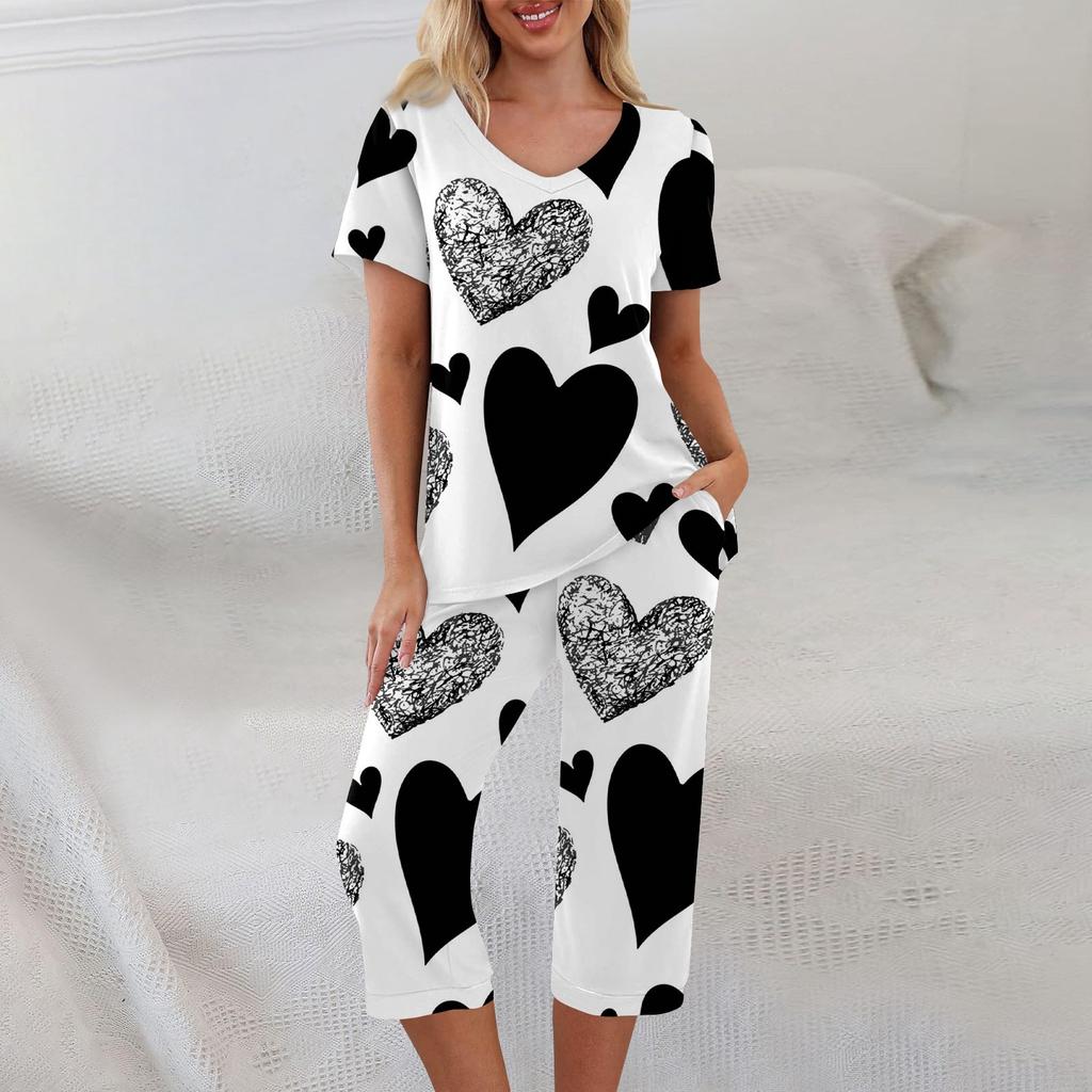 2 Piece Sets For Women Summer Short Sleeve Top And Pants With Pockets Workout Soft Sets