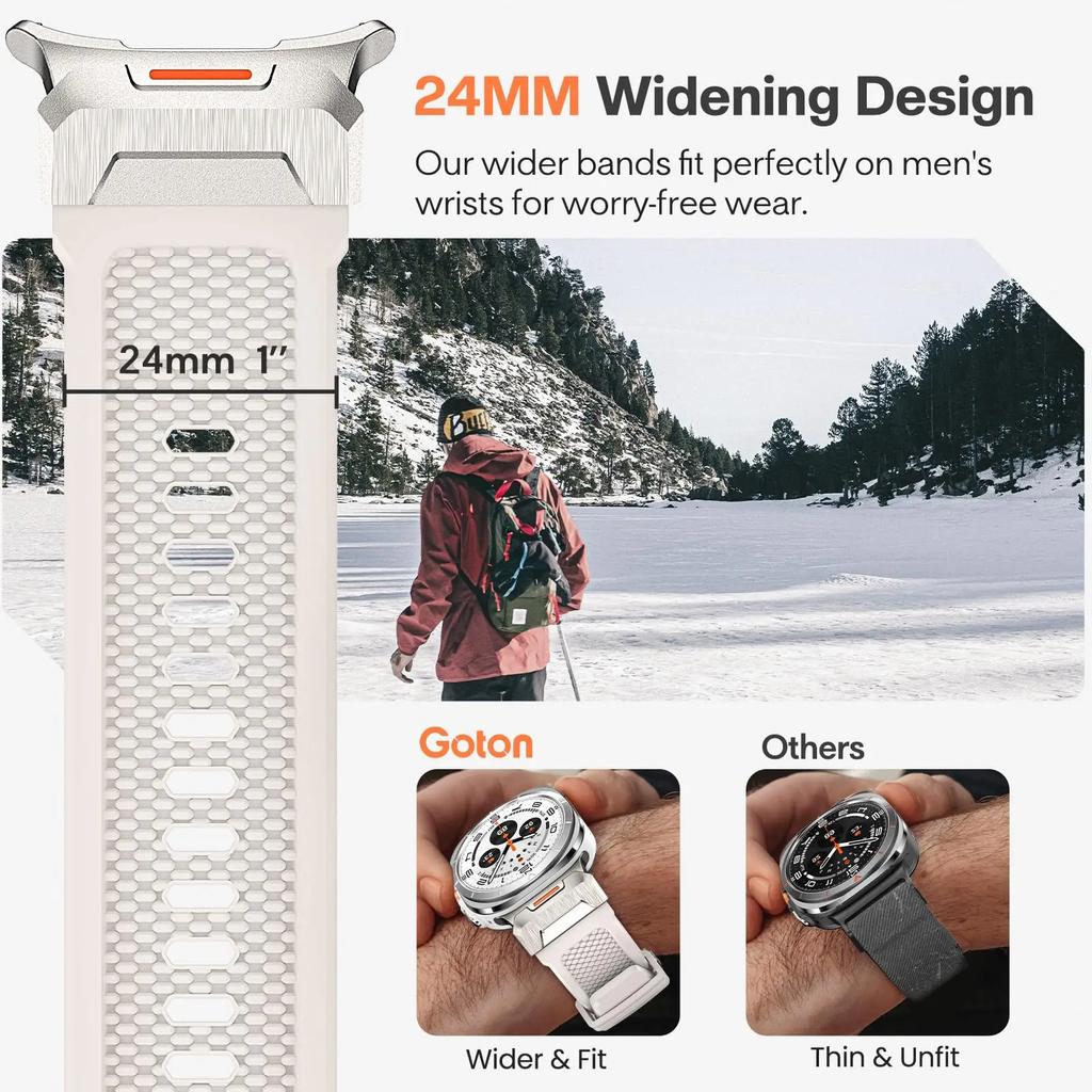 Inga glipor Mjukt gummiband För Samsung Galaxy Watch Ultra 47mm Öglarem För Galaxy Ultra 47MM Sportarmband Correa