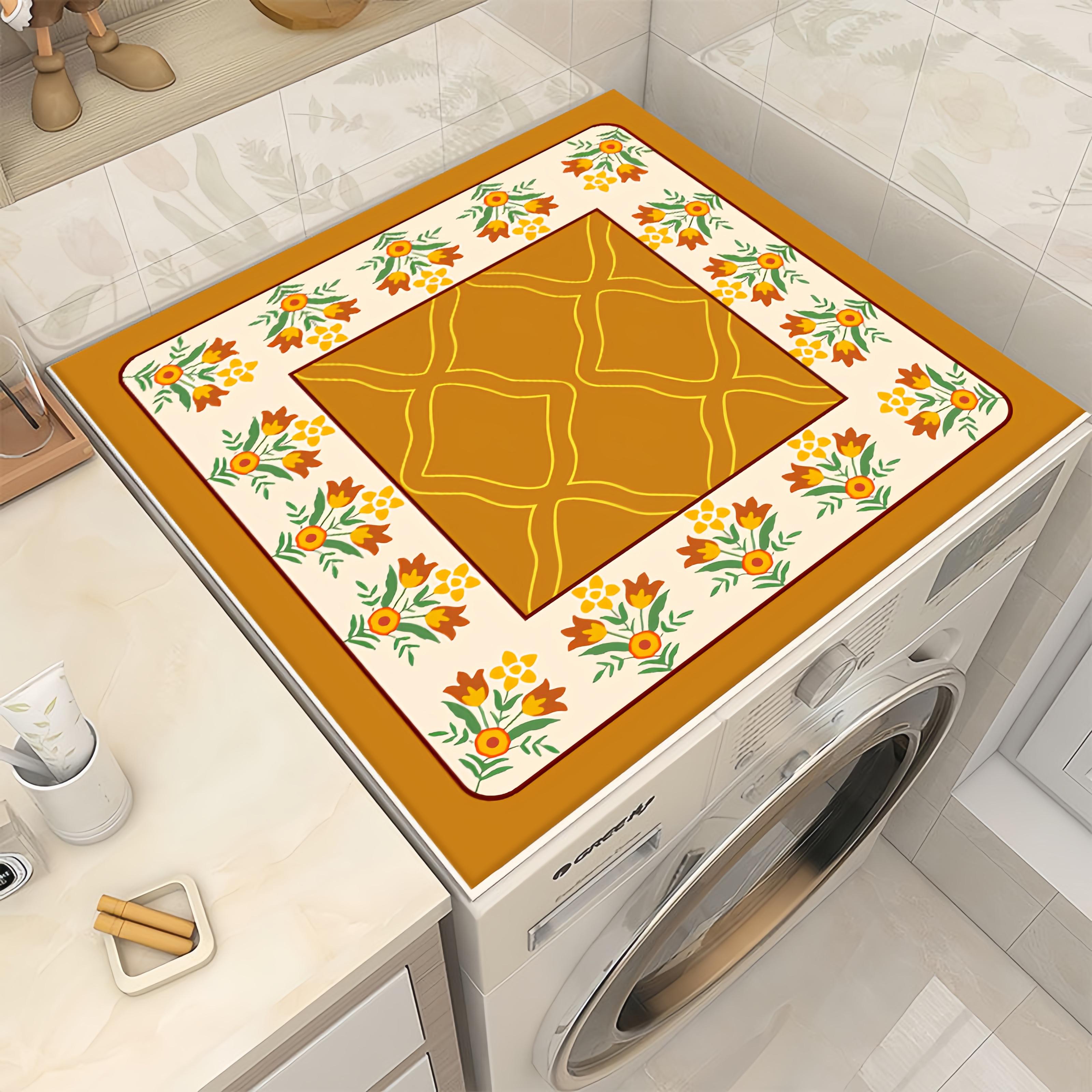 

Пылезащитный коврик для стиральных машин Нескользящий коврик для столешниц холодильников Защита от солнца для бытовой техники Чехол для стиральной машины с принтом Абсорбирующий коврик для стола 60cm×60cm