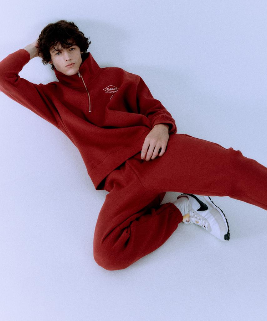 FANGOH F-Logo Embroidered Jogger Pants Burgundy
