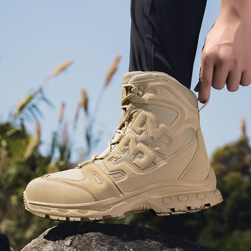 Men's High-Top Outdoor Boots Autumn Winter New Style Climbing Mountain Off-Road Tactical Boots Comfortable Shoes