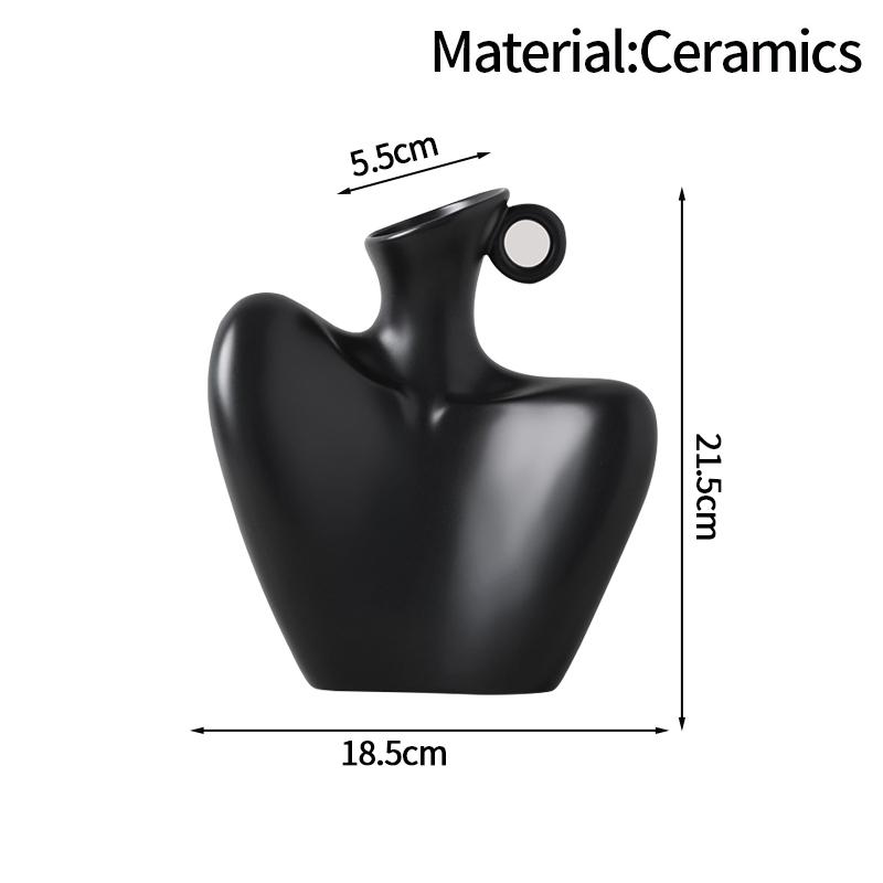 Plastic Flower Vase Modern Simple White Vase Home Room Decoration Ornaments Artistic Plant Pot Interior Decor Table Ornament