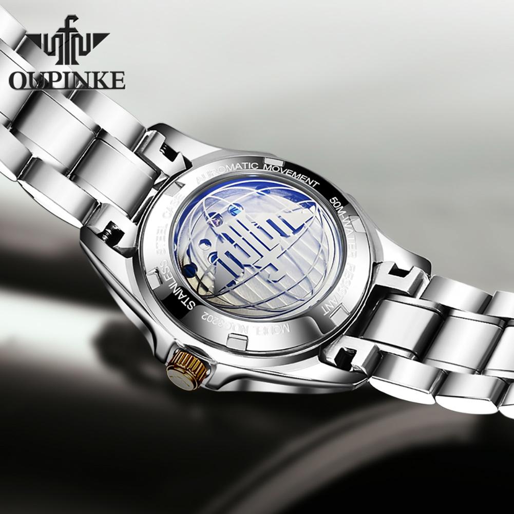 OUPINKE Waterproof Moon Phase Tourbillon Automatic Mechanical Watch Women's Watch Women's Watch