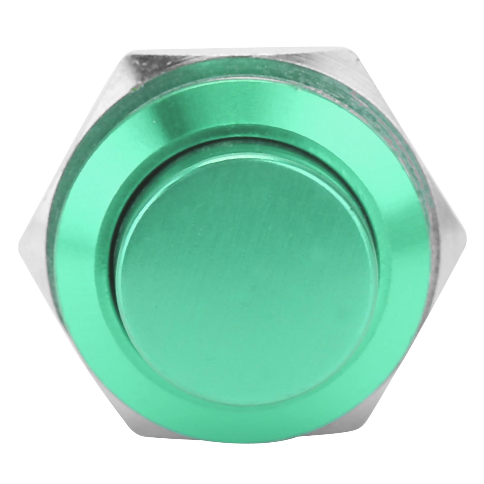 

Metal Push Button Switch Waterproof Stainless Steel Self Reset Normally Open 16mm 220V(Green )