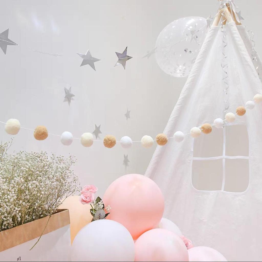 Macaron Color Ball Banner: Children's Room and Festival Hanging Decor