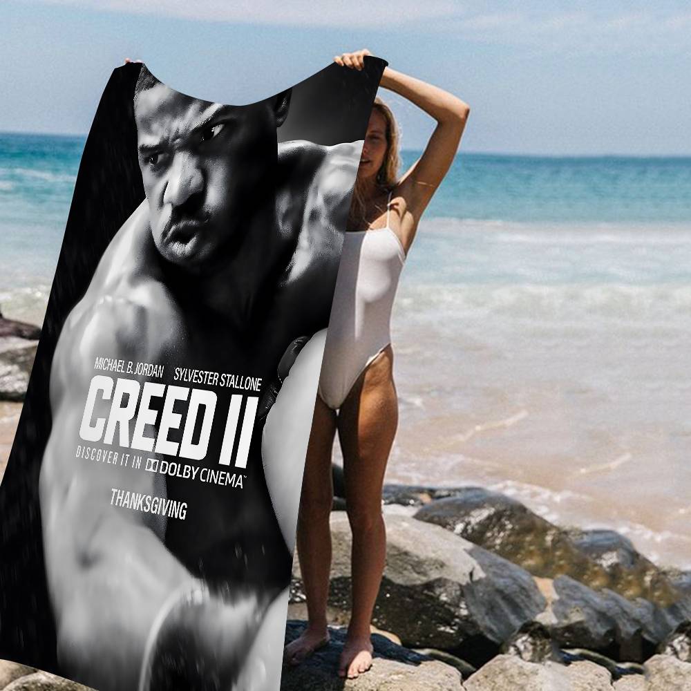 Boxing Fight Movie Creed II Microfiber Printed Beach Towel Mountain Climbing Yoga Beach Swimming Running Absorbent Soft Towel