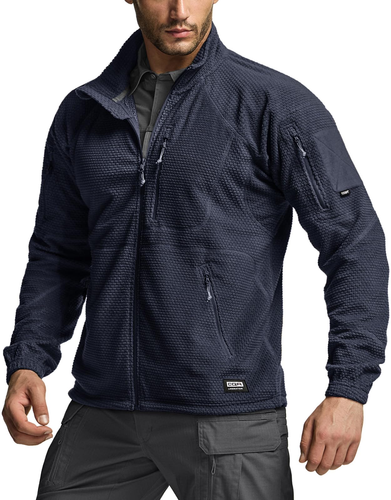 

CQR Hoodie and Grid Fleece for and Winter Outdoor Casual Stand Chest Pocket Men s Zip-Up [Versatile, Lightweight, Warm] Spring, Autumn, Activities,