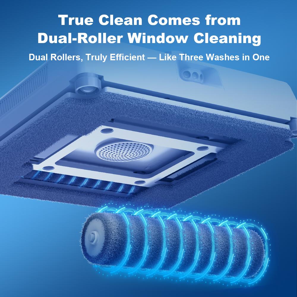 2025 NEW Robot Window cleaner Liectroux S9,Updated Laser, 2 roller brushes,6-way water pump spray,9KPa,app control,voice prompts