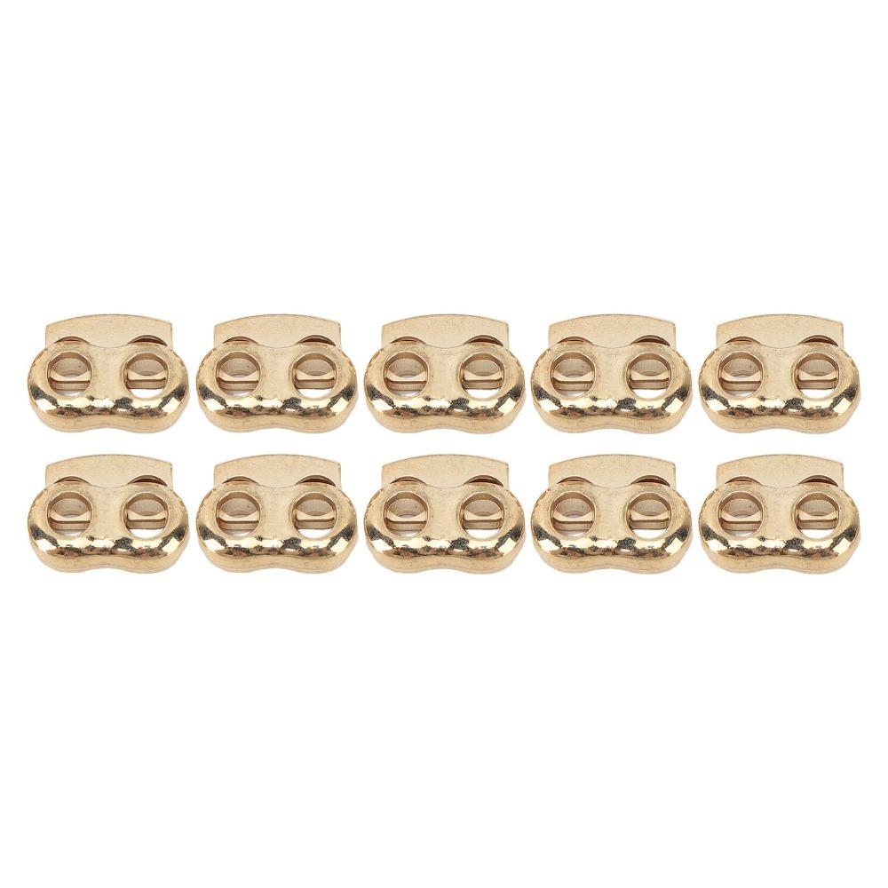 10 Pcs Durable Zinc Alloy Cord Lock Stopper Round Shape Two Holes Cord Locks Locking End Tightener Shoelaces