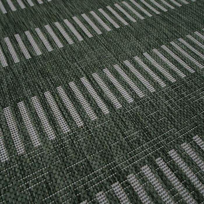 Living Room Rug Jute Look Pattern Lines Green 133x170
