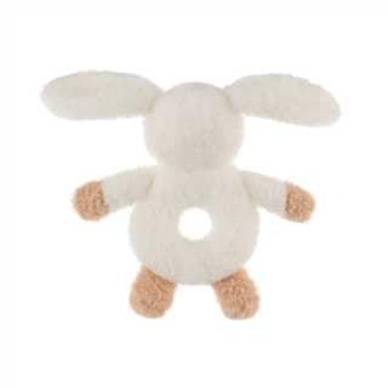 Apricot Lamb Cream Velvet Bunny Rattle, Soft Baby Stuffed Animal Rattle Toy for Boys and Girls, Lovely for Newborns, 0-3 Months, 0-6 Months+, 12cm