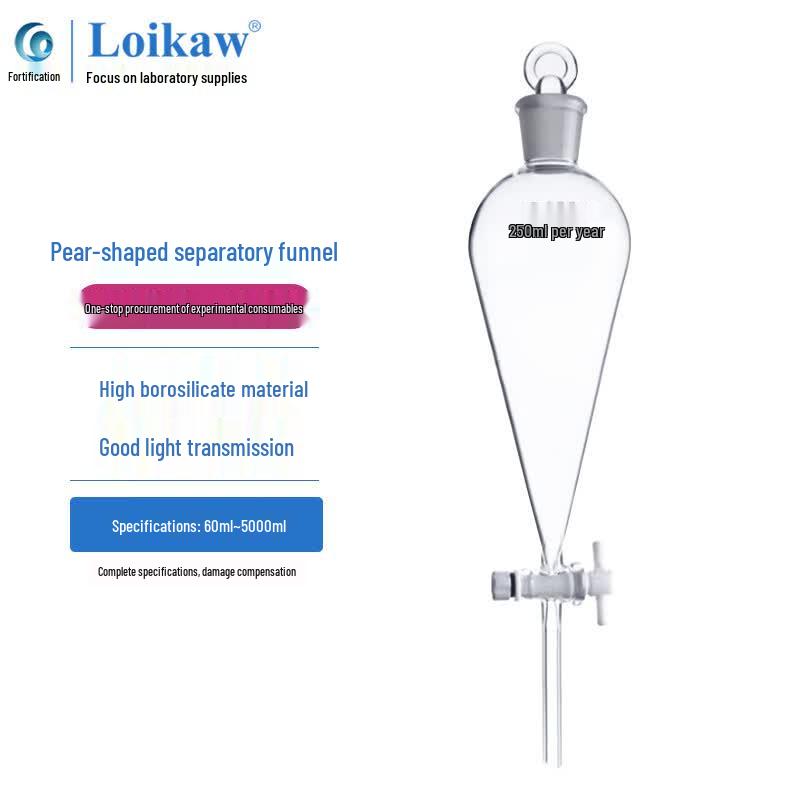 Graduated Pear-shaped Separatory Funnel 500ml