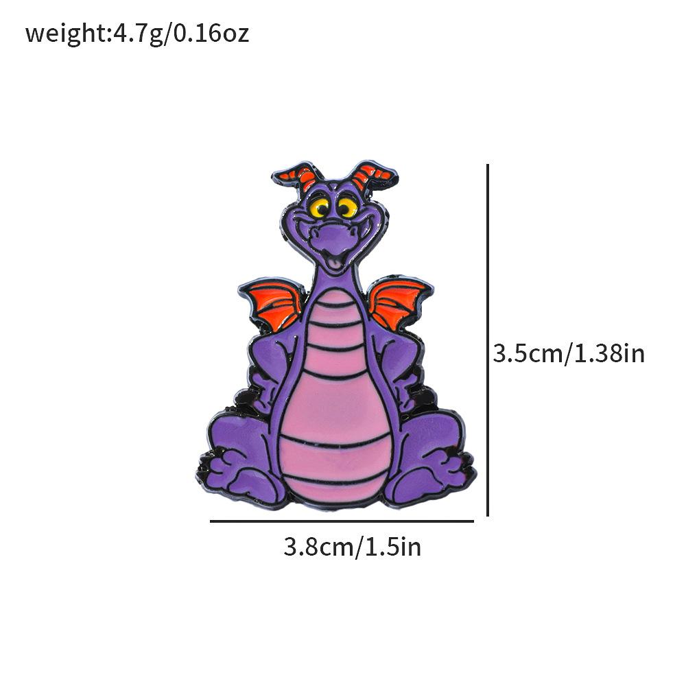 European and American film and television characters, metal badges, purple dragon alloy, oil dripping brooch, pin, bag decoration