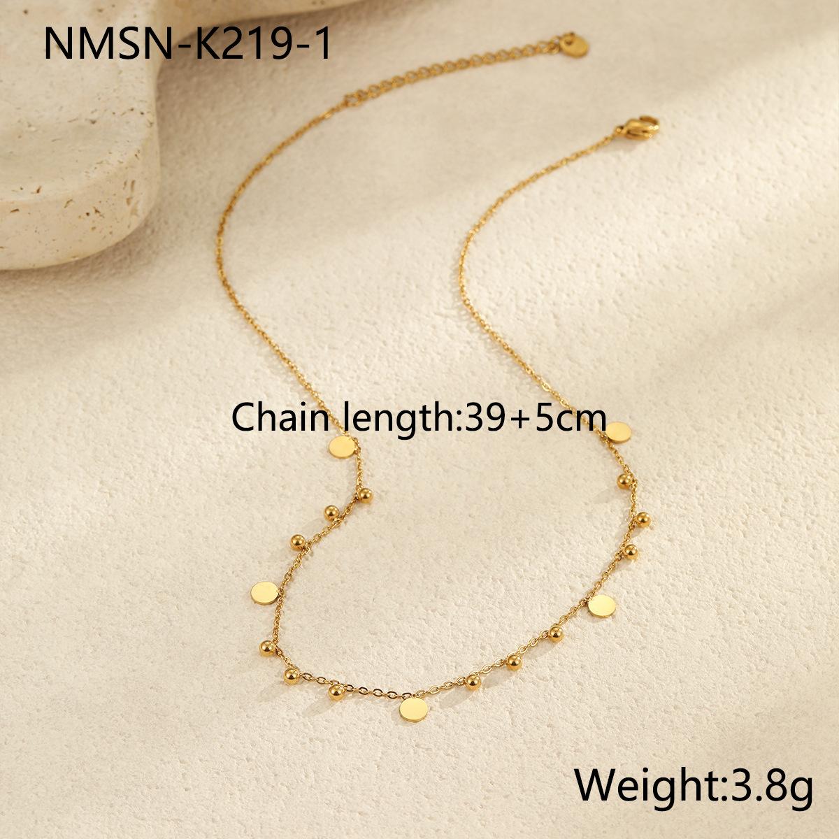 GEMCHIC Women s Stainless Steel Geometric Circle Bead Chain Necklace Fashion Minimalist Jewelry