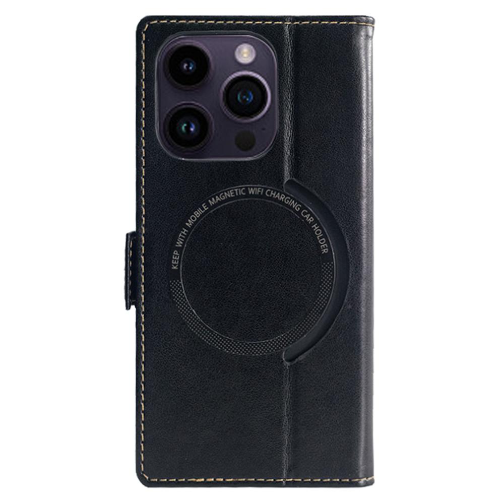 For iPhone 15 Pro Case Compatible with MagSafe Wallet Stand Leather Flip Phone Cover