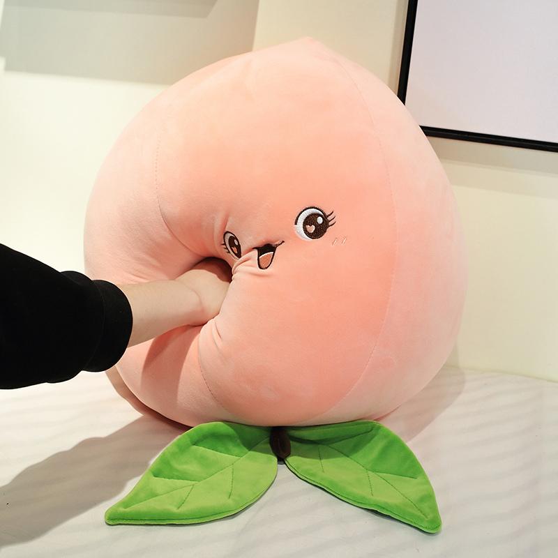 Cartoon Peach Plush Toys Stuffed Soft Fruit Dolls Simulation Peach Pillow Sofa Cushion For Children Girls Gifts