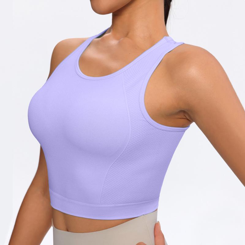 Women's Halterneck Sports Bra - Seamless Summer Yoga Vest Top for Running and Fitness