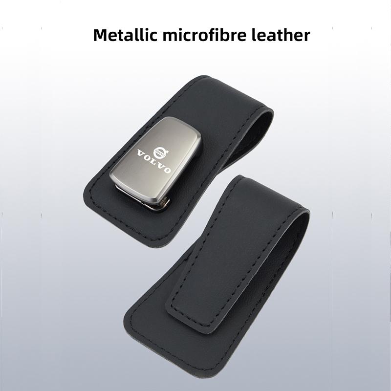 Volvo Car Sun Visor Sunglasses Clip Leather Glasses Holder For V60 V40 XC90 S60 XC60 Olestar AWD XC40 Car Interior Accessories