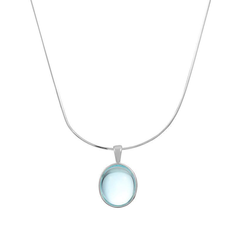 Banyan Tree Halskette aus S925-Silber mit ovalem Aquamarin-Mondstein – einzigartige Schlüsselbeinkette für die Freundin 