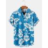 Men's Hawaiian Shirts Flower Graphic Aloha Floral Turndown 3D Print Street Daily Short Sleeve Button Clothing Beach
