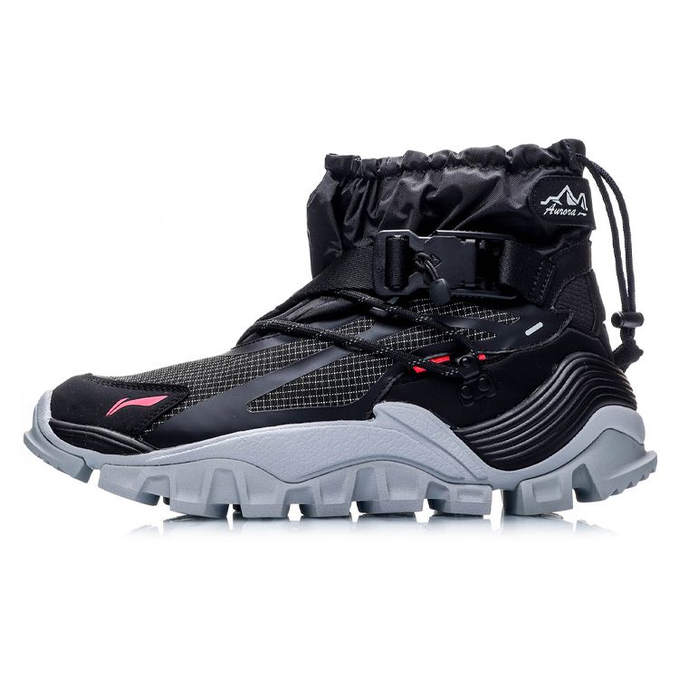 

Li Ning Aurora Mountain Hiking нескользящие износостойкие теплые высокие повседневные туфли мужские повседневные туфли черные AGLP155-4