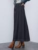 Skirt Wide Pleated Denim Skirt BLACK M [Beams Heart] Women's