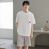 Pajamas Men's Summer Thin Cotton Short-sleeved Shorts 1011 New Models Can Be Worn Outside, Refreshing White Plus Size Loungewear