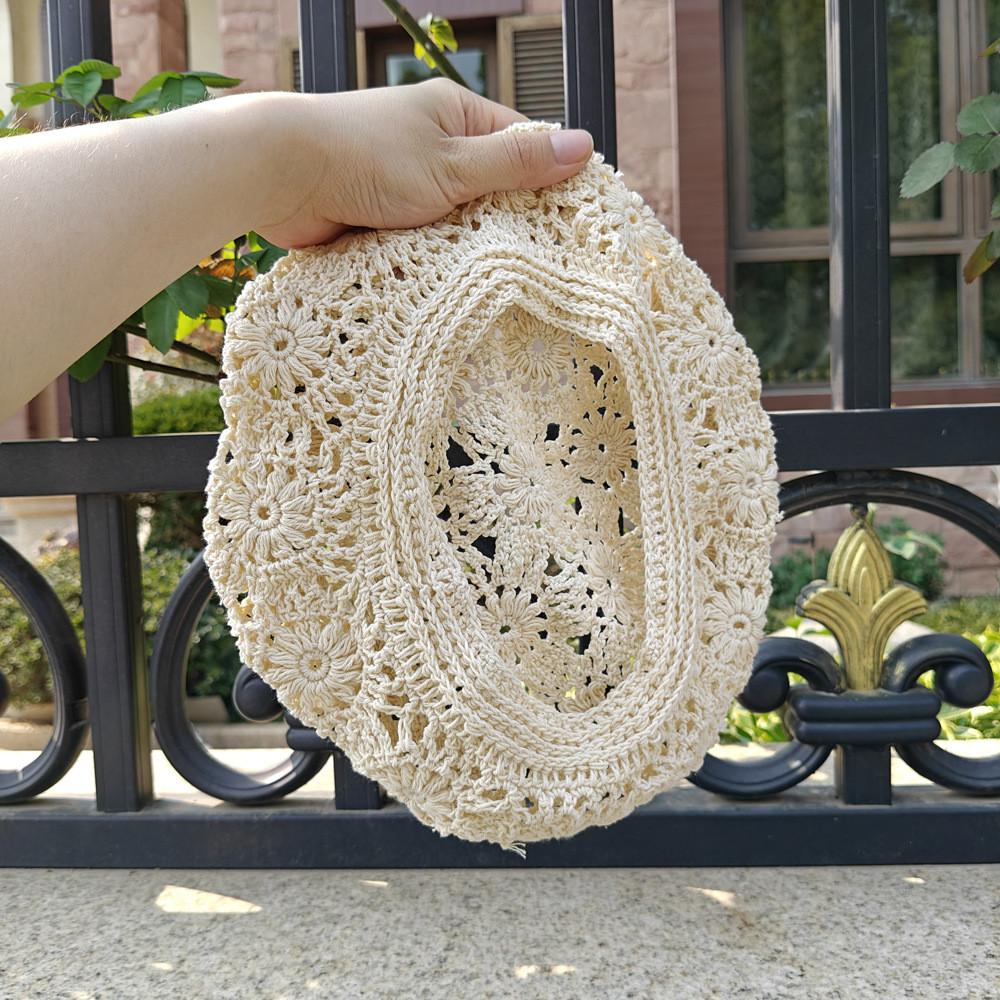 Vintage French Style Knit Beret Hat With Breathable Polyester For Art Lovers Summer Fashion