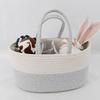 Large Cotton Rope Baby Bottle & Supplies Storage Basket with Handles