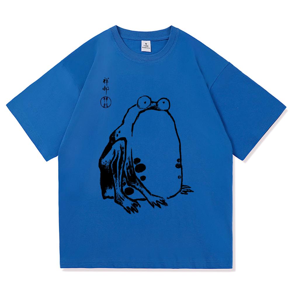 Vintage Unimpressed Frog T Shirt Fashion Men/Women Aesthetic Funny Japanese Anime T-Shirt High Quality Casual Cotton Tees Shirts