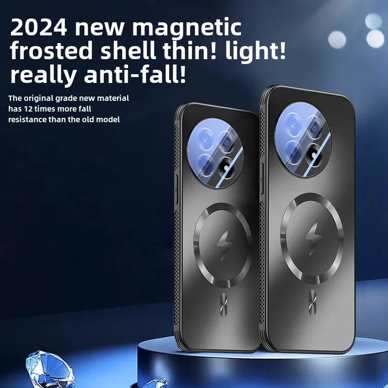 Magnetic Adsorption Heat Dissipation Case for OnePlus 13, Car Mount, Anti-Fall Protection