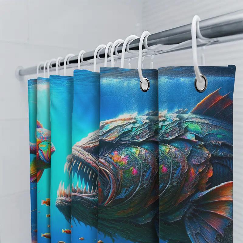 Oceanic Fishes Shower Curtain Underwater World Decor For Bathroom Vivid Colorful Coral Reefs Design Waterproof Fabric Shelves Wi