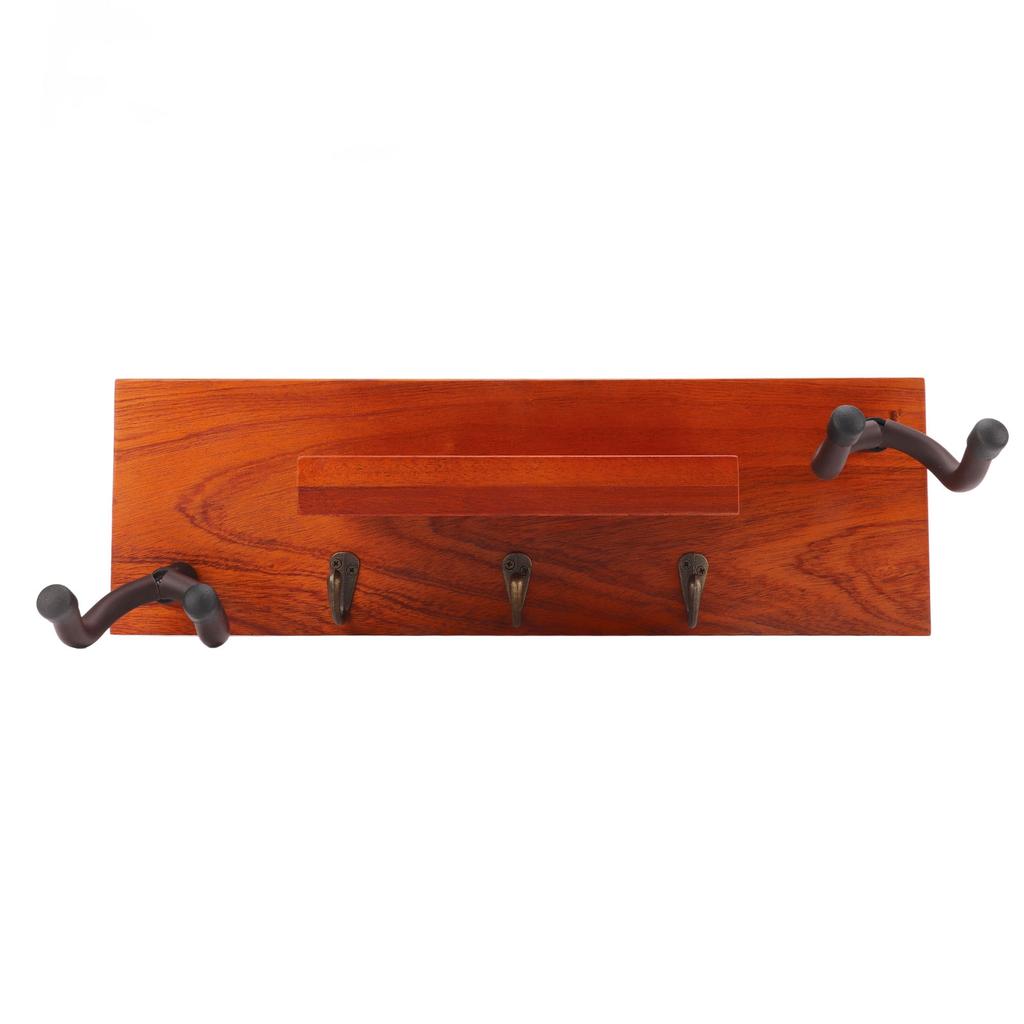 Guitar Wall Mount Shelf Hanger Holder Wood Rack 4 In 1 Multi Function for Musical Instrument