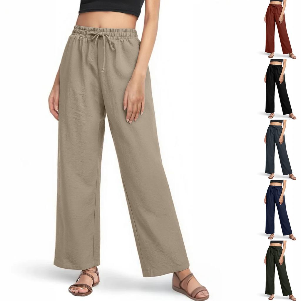 Pantalon ample à cordon de serrage et taille élastique pour femme, séchage rapide