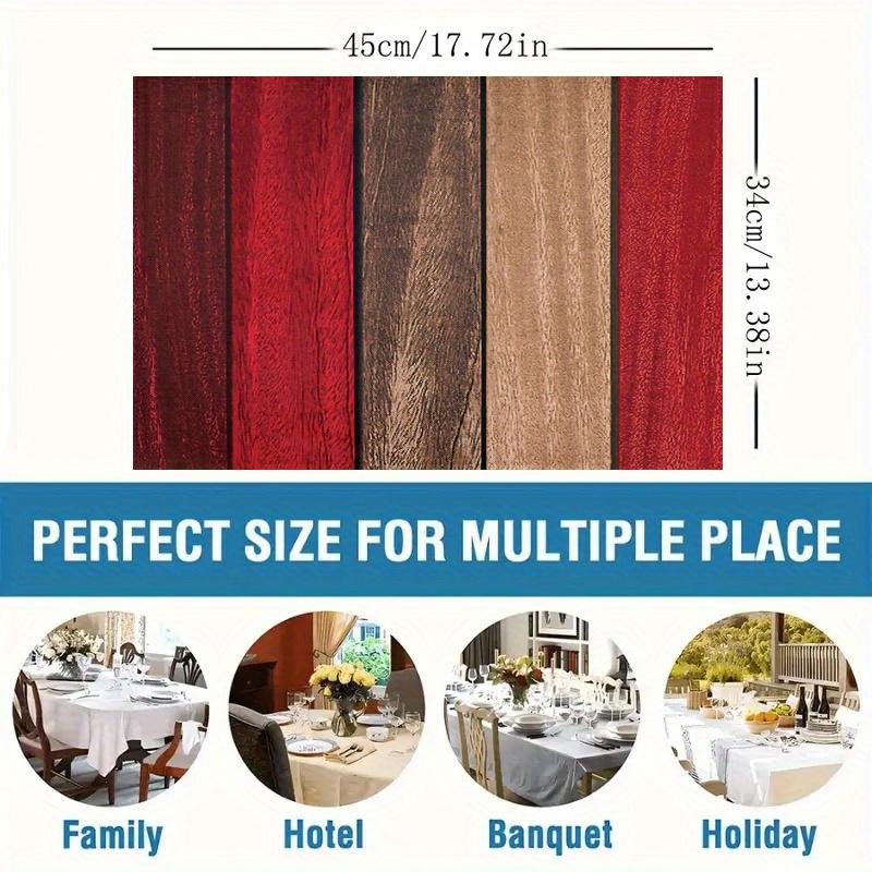 4/6pcs Wood Wind Placemats12x18 Inch Table Mats for Holiday Party Wedding Banquet Coffee Table Home Decor Long Lasting