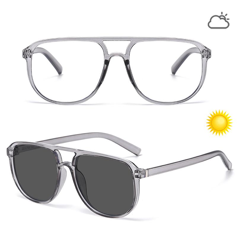 New Photochromic Double Beam Sunglasses Women Men Outdoor Driving Sun Glasses Daily Appearance of Clothing Accessories Eyewear