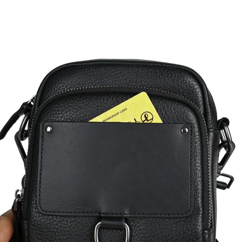 Japanese Korean Trendy Men's Single Shoulder Crossbody Bag Multifunctional Genuine Leather Casual Mobile Phone Waist