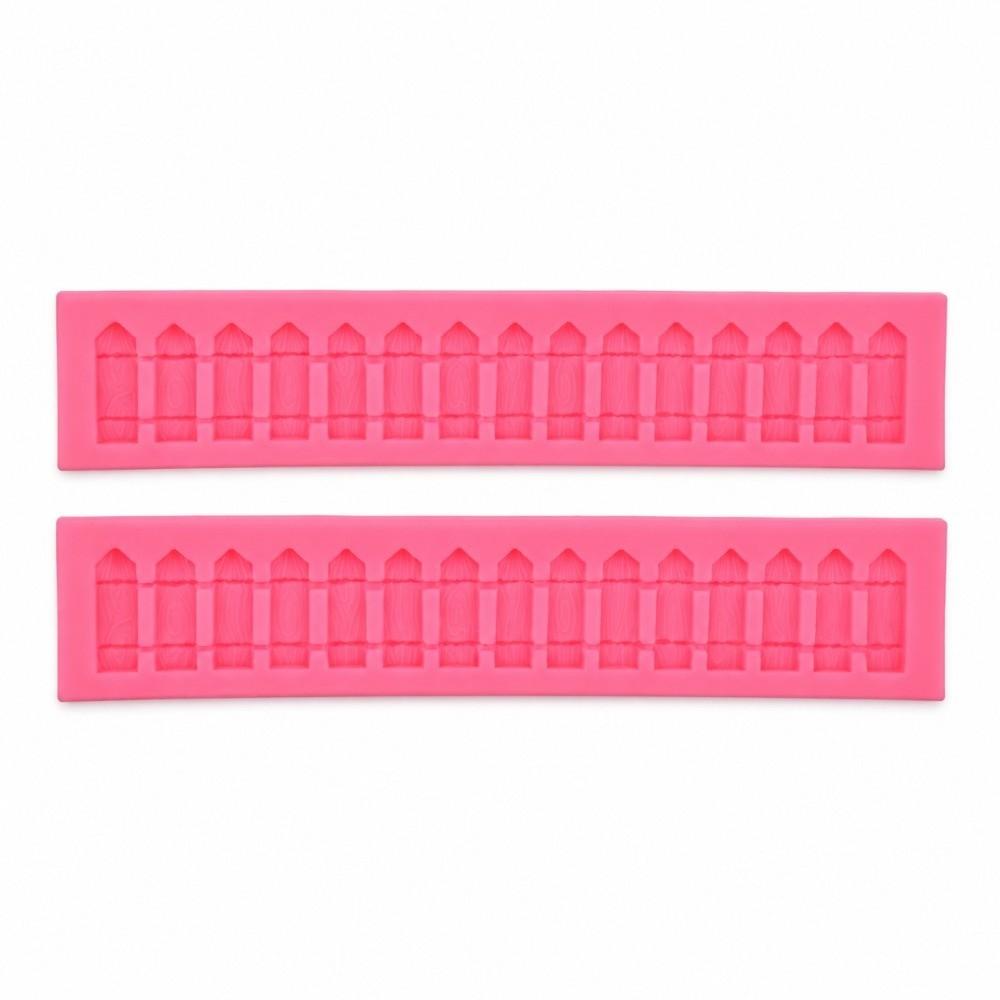 2pcs DIY Crafting Fondant Mold Non-Stick Surface Picket Fence Mold Silicone Cake Mold Baking