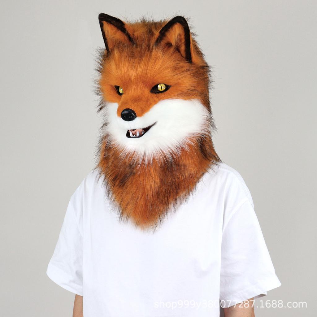 Plush animal canine fox mask headgear full-head animal head costume cosplay Clothing can be worn comfortably